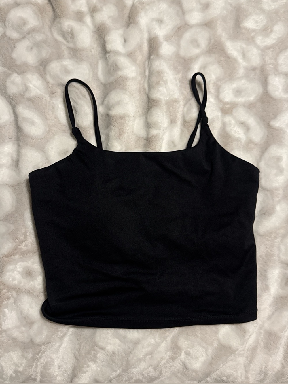 Black Women's Spaghetti Strap Crop Top